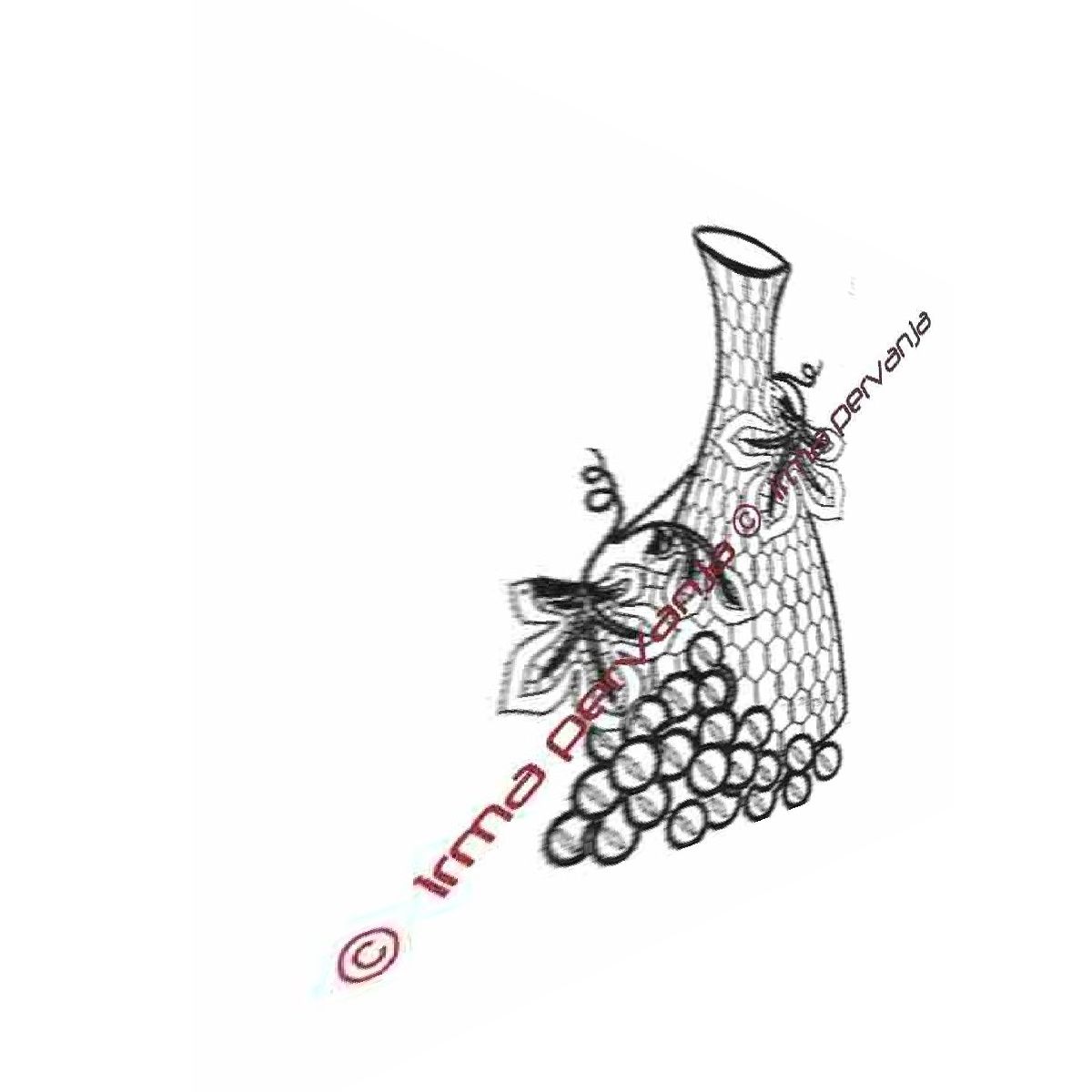 504401 - Botella con uvas - 27 cm
